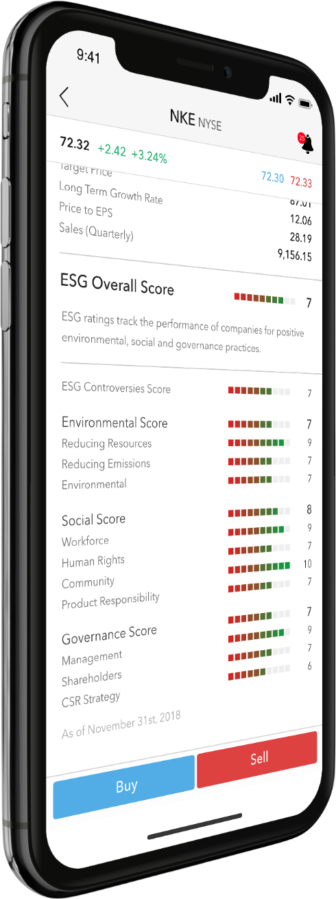 iPhone с окном ESG