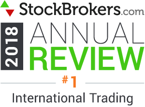 Valutazioni Interactive Brokers: riconoscimenti Stockbrokers.com 2018 - classificatosi al 1° posto nel 2018 nella categoria "International Trading" (trading internazionale)