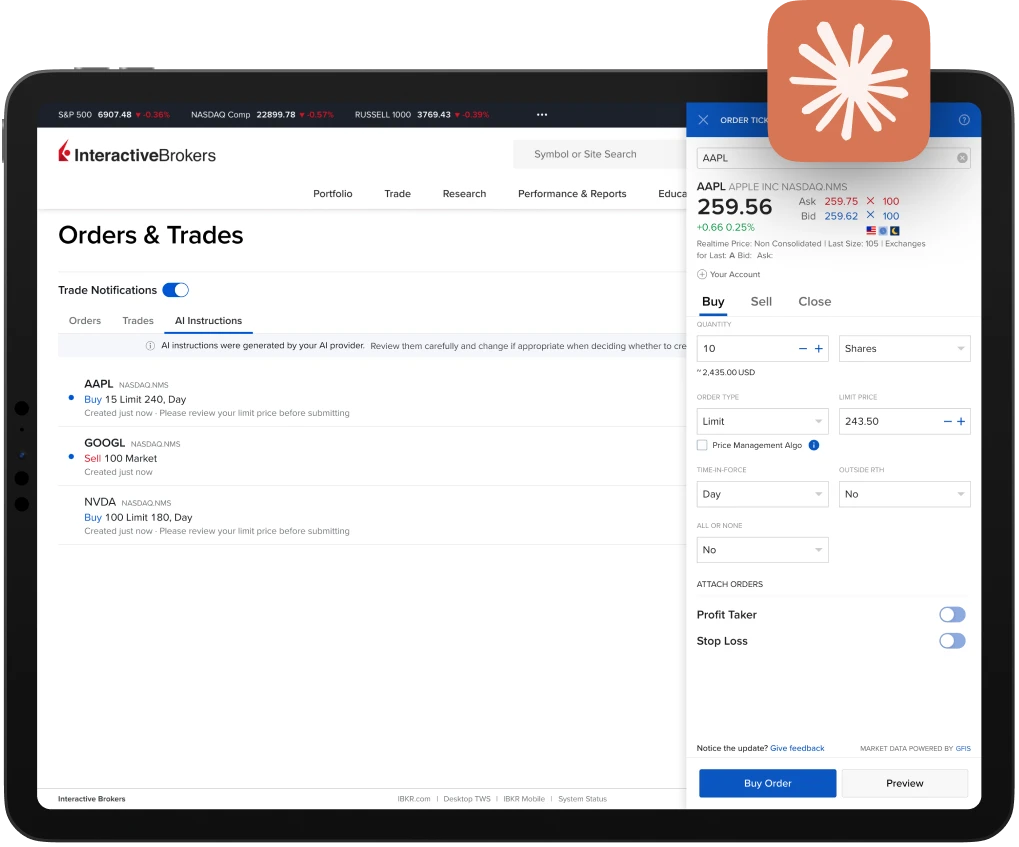 Example of IBKR AI Integration within Client Portal