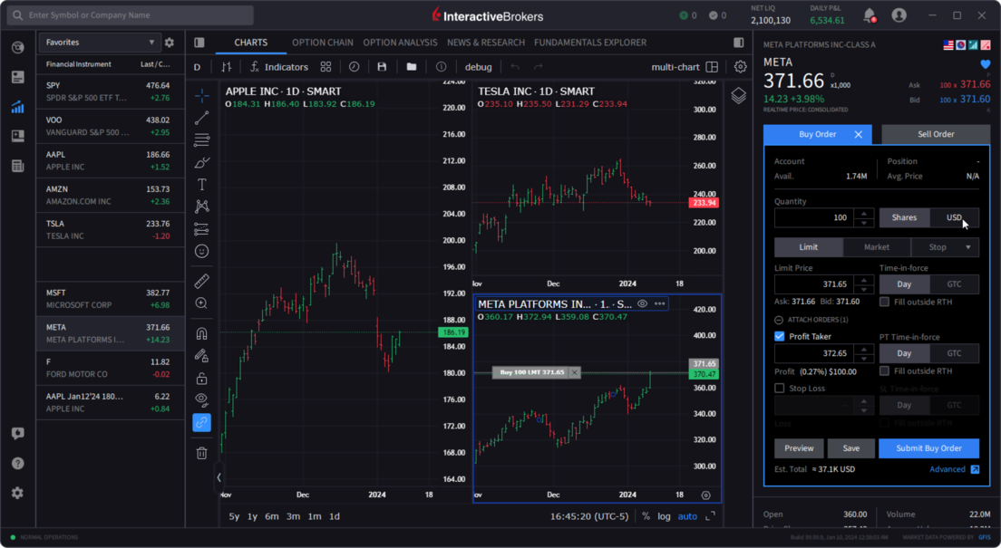 盈透卓尚平台用户界面