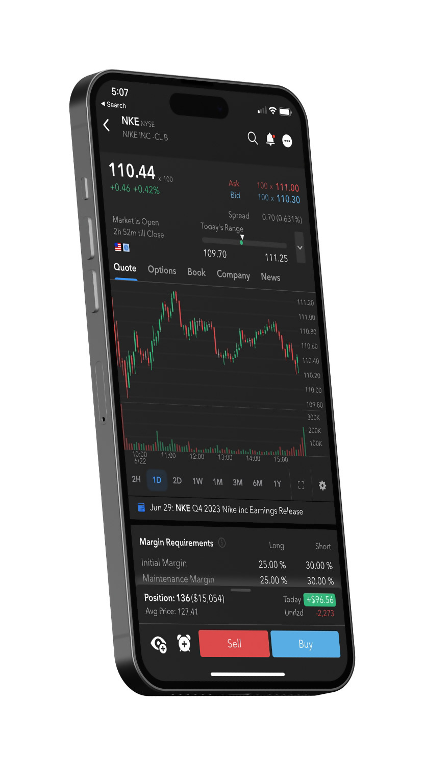 IBKR Mobile Interface on a phone