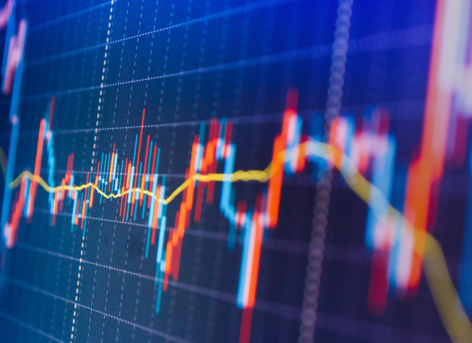 Grafici digitali a candela inclinati